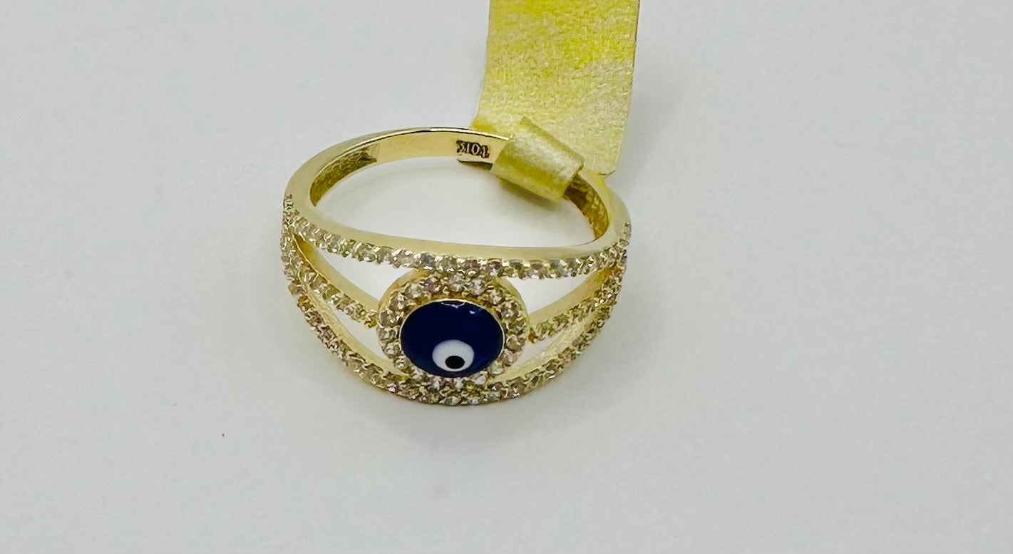 Anillo ojo turco 10 k sixe 8
