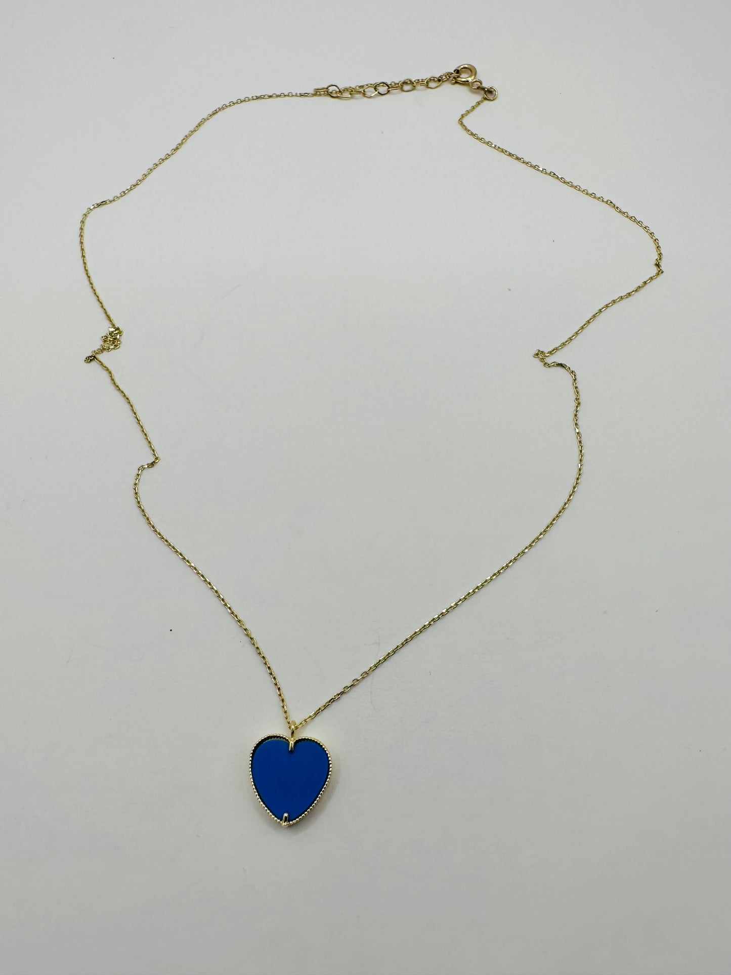 Cadena corazón azul 10 k