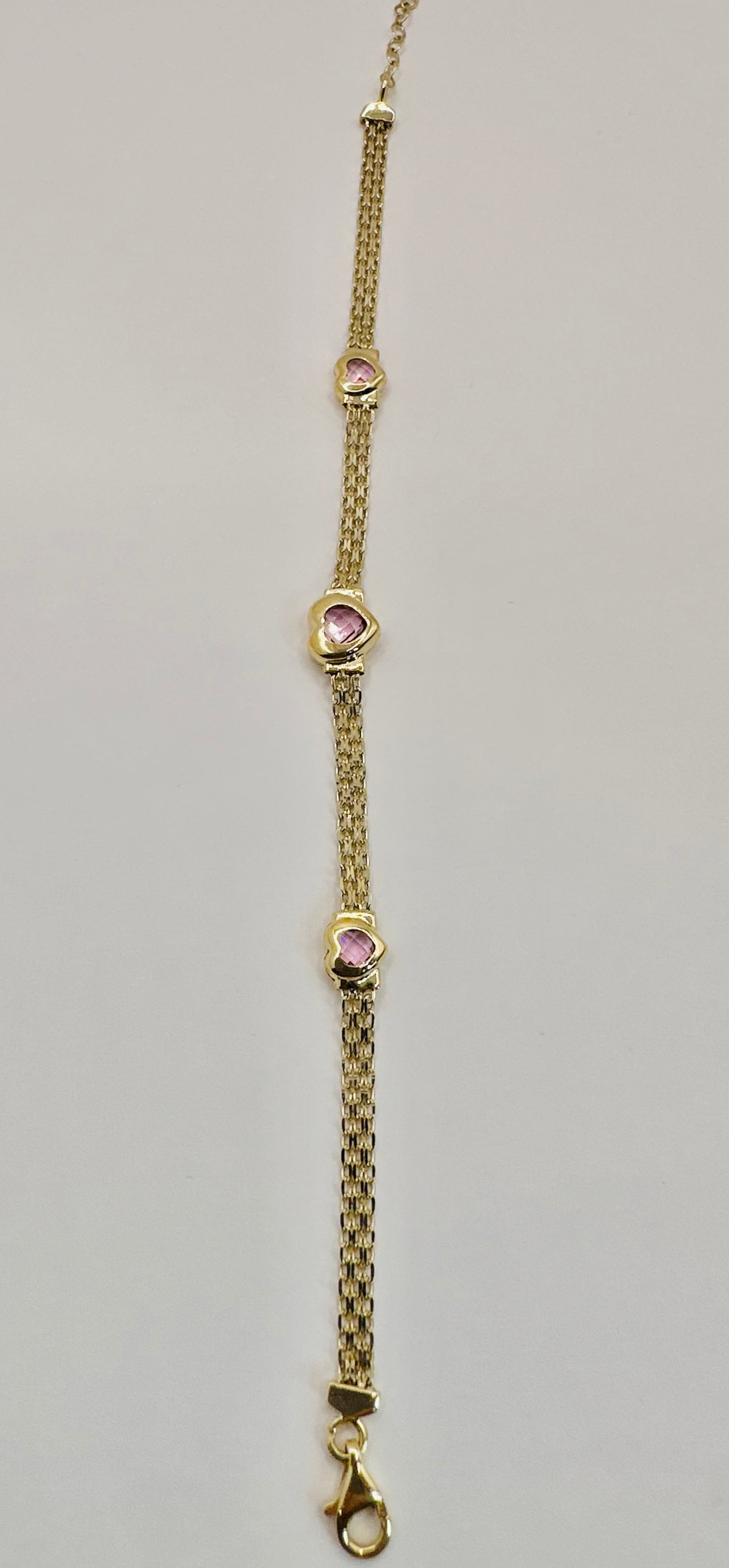 Manilla corazón rosado 10 k