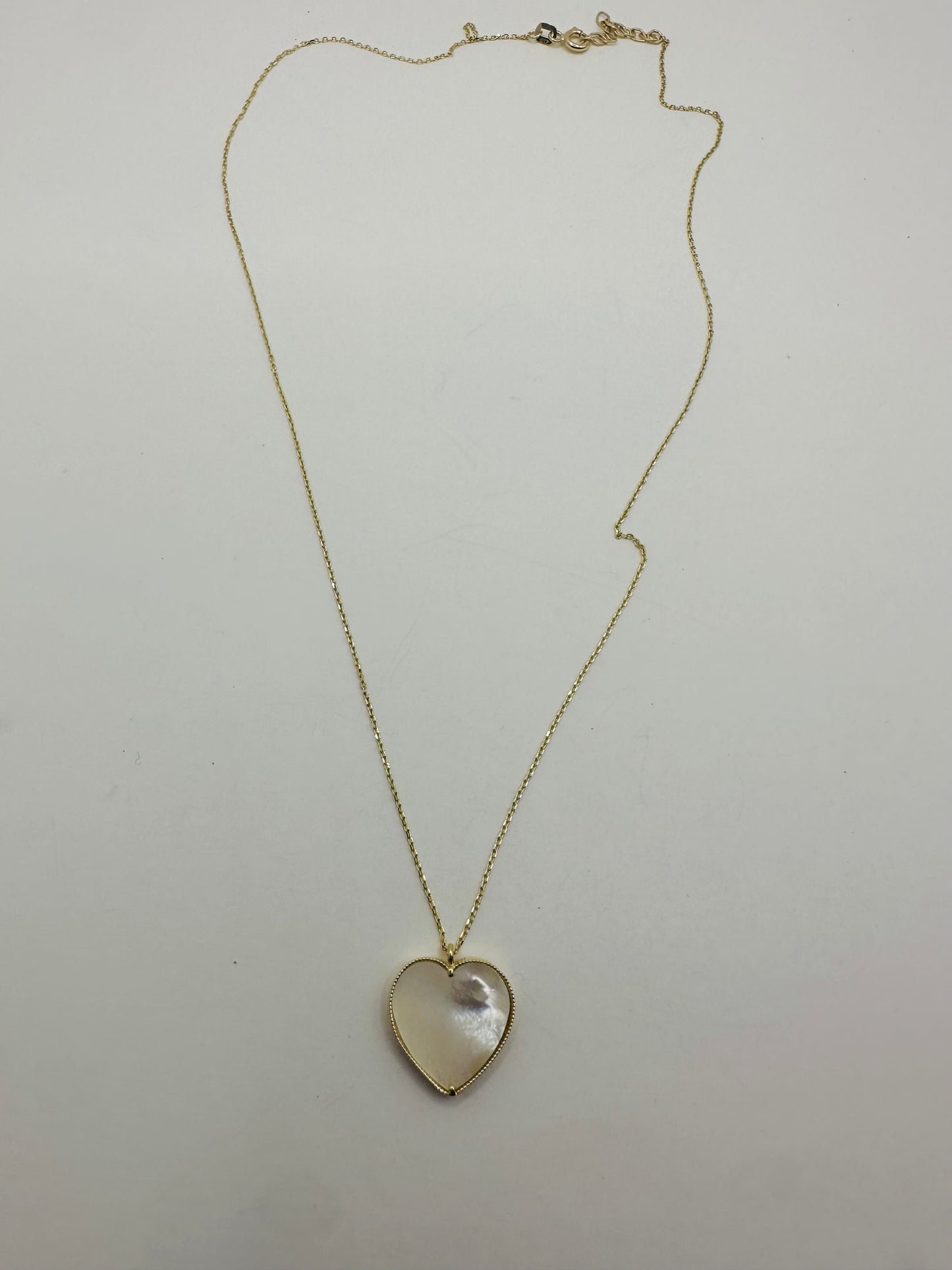 Cadena corazon blanco 10 k