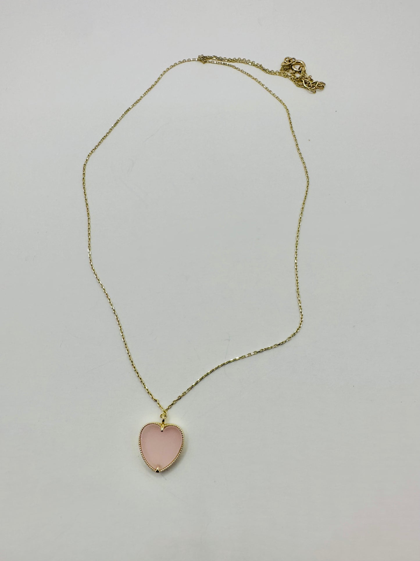 Cadena corazón rosa 10 k