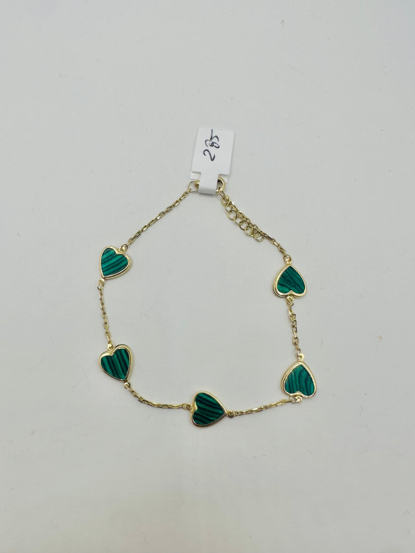 Manilla corazon verde 14 k