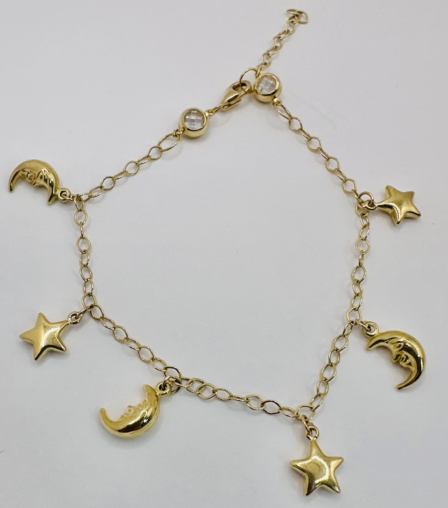 Manilla colgante luna - Estrella 10 k