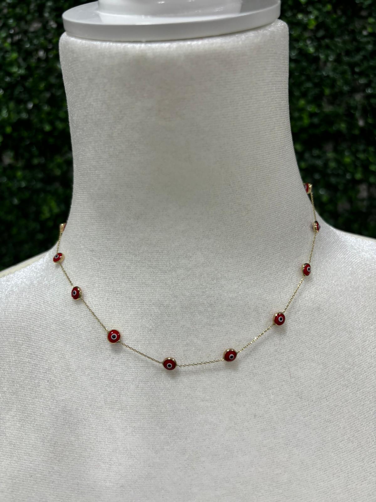 Cadena ojo turco roja