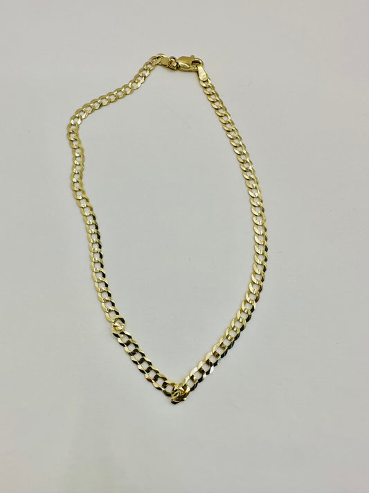 Tobillera cuban link 10 k sixe 10