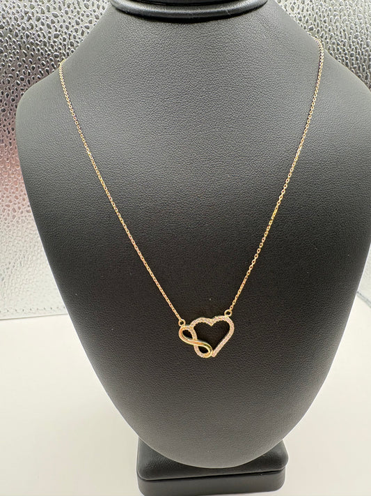 Cadena corazón infinity